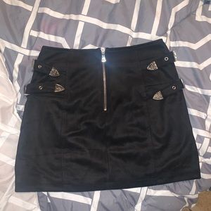 Forever 21 black suede belted skirt
